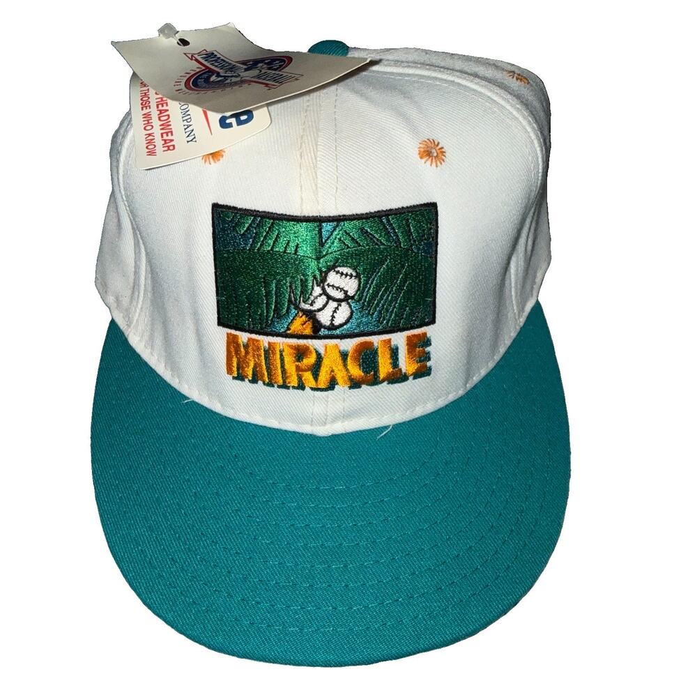 Vintage 90s Fort Myers Miracle MILB Pro Line Fitted Hat Cap Deadstock 7 1/8 NWT